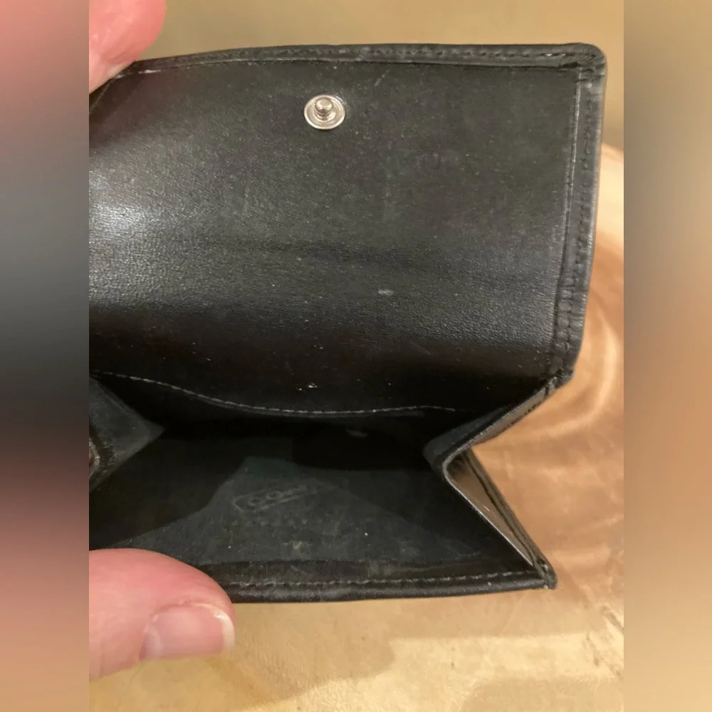 Coach Leatherware‎ Est. 1941 Signature Canvas Black Bifold Wallet W/Leather Trim